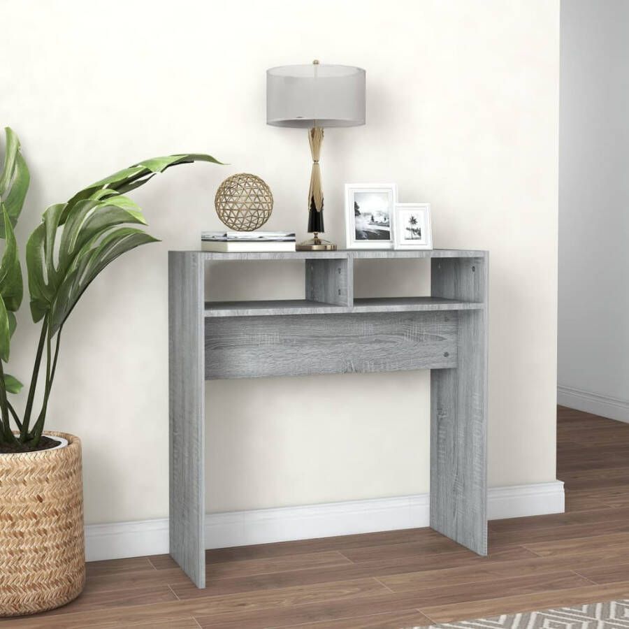 VidaXL -Wandtafel-78x30x80-cm-bewerkt-hout-grijs-sonoma-eikenkleurig