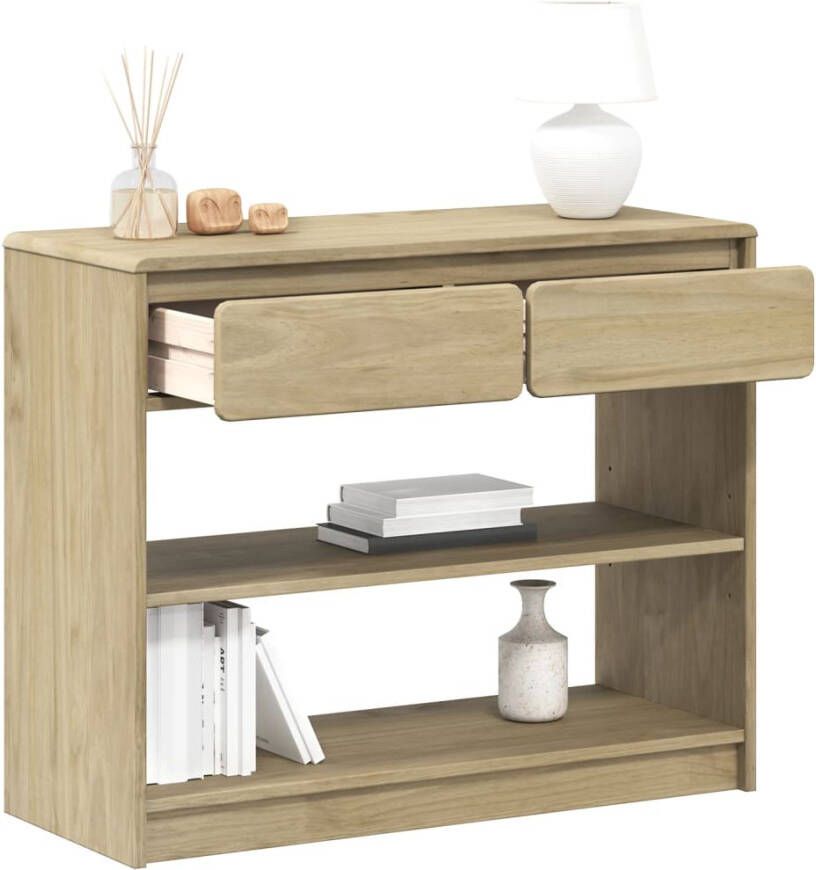 VidaXL Wandtafel SAUDA 89 5x36 5x73 cm massief grenenhout eikenkleurig - Foto 6