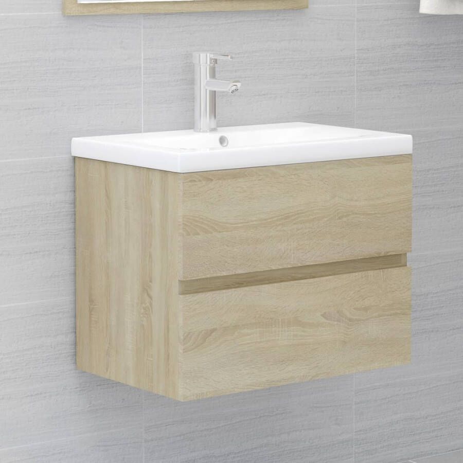 VIDAXL Wastafelkast 60x38 5x45 cm bewerkt hout sonoma eikenkleurig - Foto 4