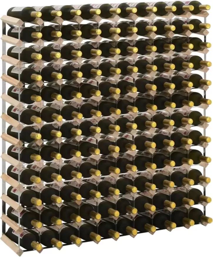 VIDAXL Wijnrek voor 120 flessen massief grenenhout