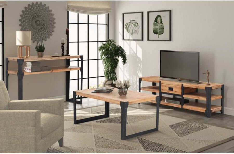 Vida XL vidaXL Woonkamer meubelset massief acaciahout 3-delig-VXL-274708 - Foto 2