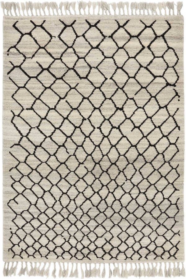 Brink & Campman Brink en Campman Arabiska Hexacon 63501 Vloerkleed 170x230 Rechthoek Berber Laagpolig Tapijt Modern Grijs Zwart
