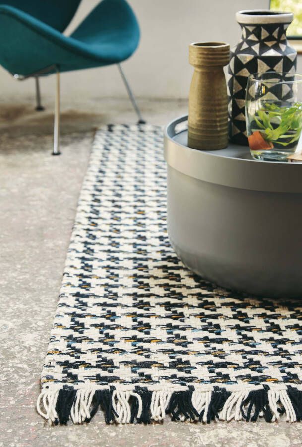 Brink & Campman Brink en Campman Atelier Poule 49805 Vloerkleed 140x200 Rechthoek Laagpolig Tapijt Modern Blauw Zwart_wit - Foto 2