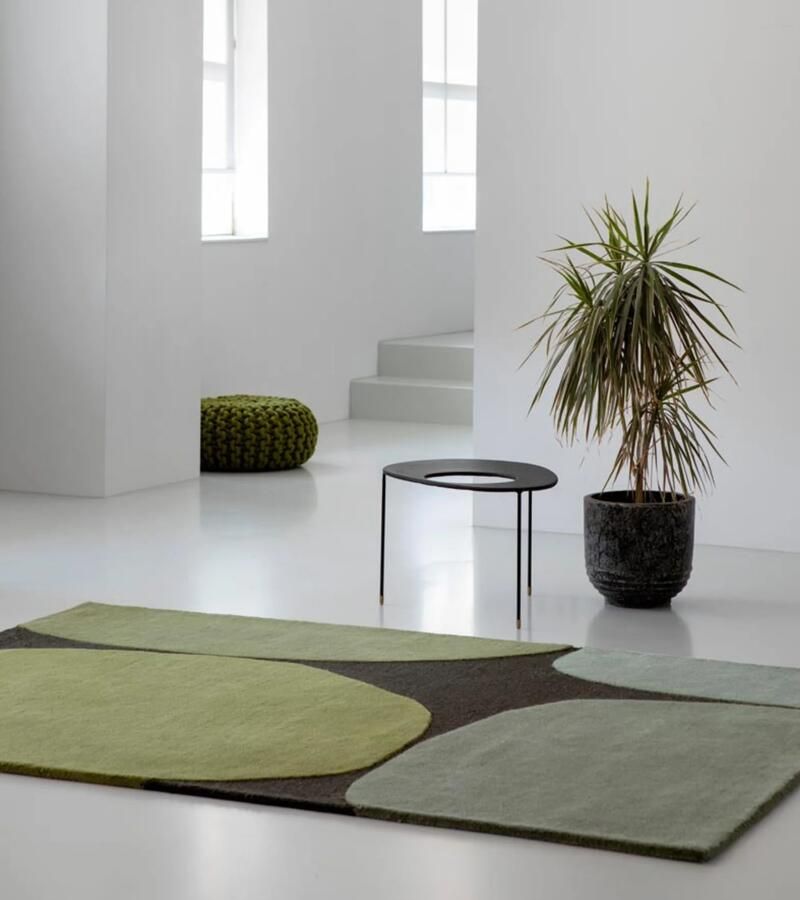 Brink & Campman Decor Plateau Moss 91907 Vloerkleed 160 x 230 cm Green Rectangular Wool Dining room Living room Geometric Modern