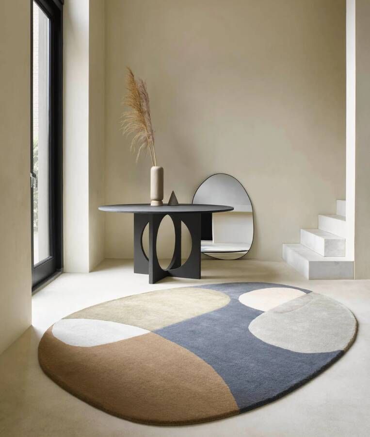 Brink & Campman Brink en Campman Brink en Campman Miller Fall 095105 Vloerkleed 200x280 Ovaal Rond Laagpolig Rond Tapijt Modern Meerkleurig