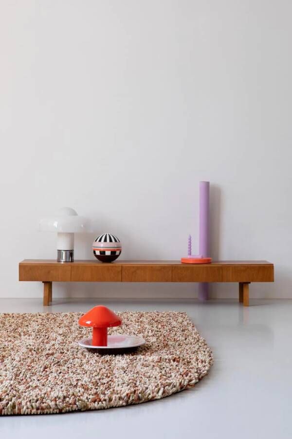 Brink & Campman Rocks Pumpkin 70523 Vloerkleed 140 x 200 cm Oranje Rectangular Wol Woonkamer Gespikkeld Shaggy Hoogpolig Modern