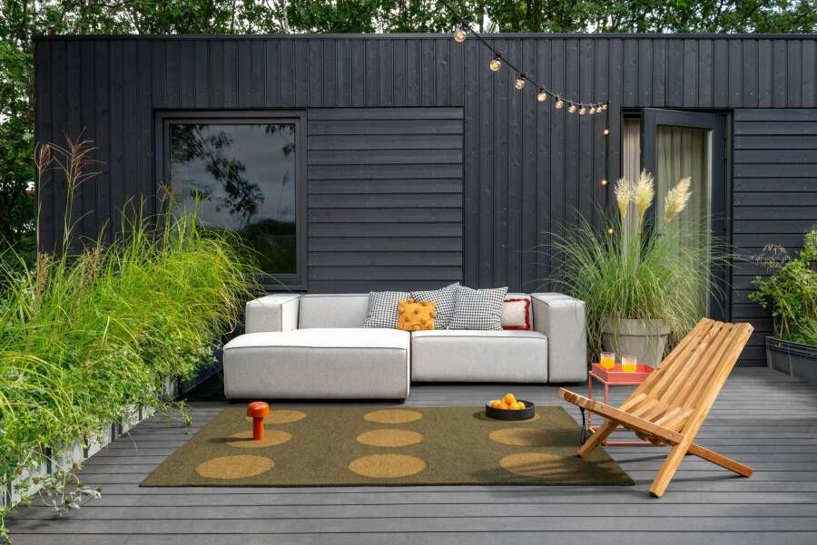 Brink en Campman Vloerkleed Festival Dots Olive Green Outdoor 495817