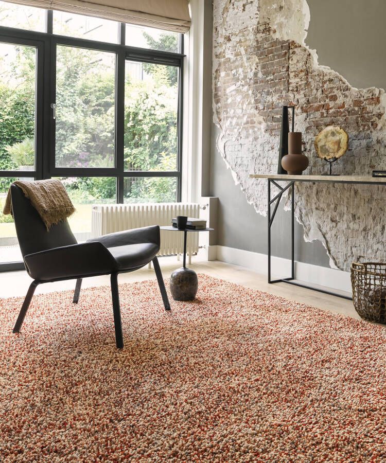 Brink & Campman Pop Art Red 66900 Vloerkleed 200 x 280 cm Rood Rectangular Wol Woonkamer Gespikkeld Shaggy Hoogpolig Modern