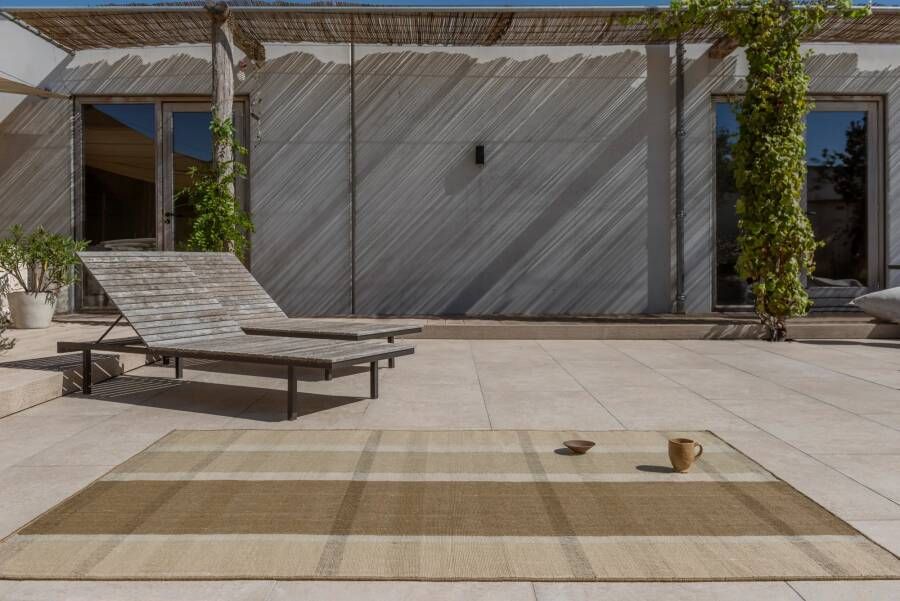 Brink en Campman Vloerkleed Zona Cashew Block Stripe Outdoor