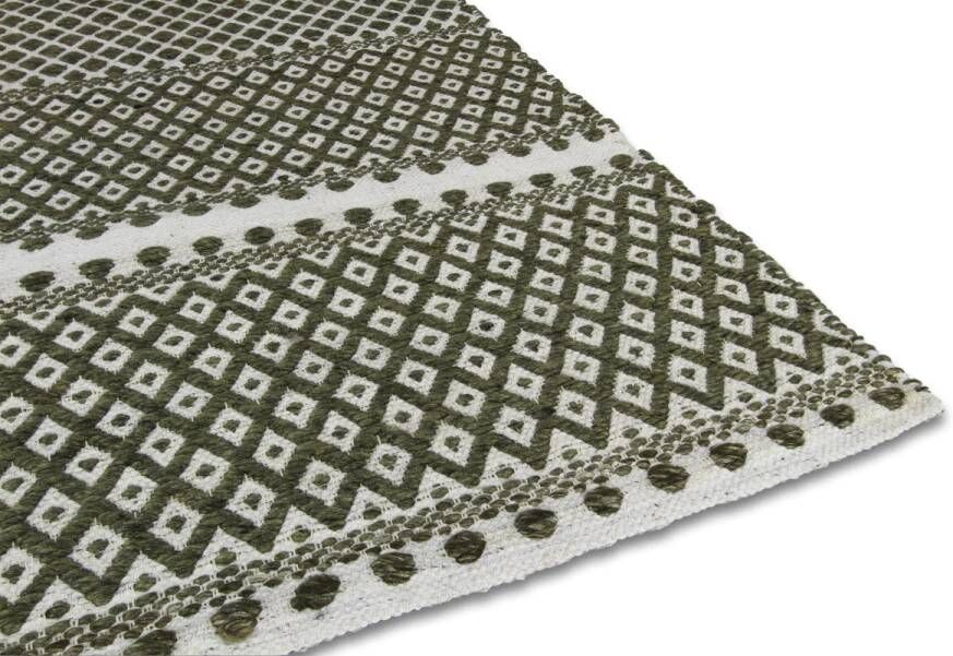 Brinker carpets Feel Good Saint Army Green Vloerkleed 170x230 Rechthoek Laagpolig Tapijt Landelijk Groen Wit - Foto 2