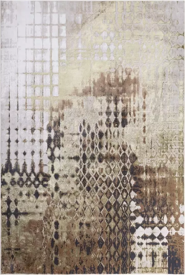 Eazy Living Easy Living Aurora-Diamond Vloerkleed 160x230 Rechthoek Laagpolig Tapijt Industrieel Bruin Goud - Foto 2