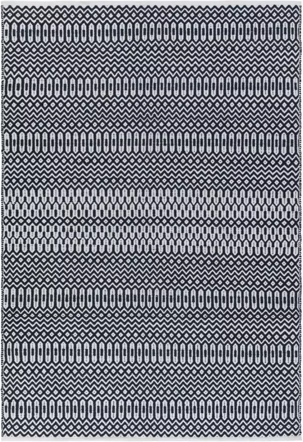 Alfresco Buiten kleed Halsey Gerecyclede vezels -Zwart Wit- 66x240 cm