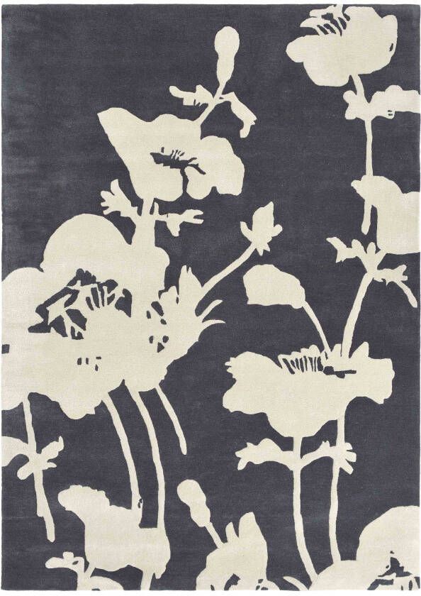 Florence Broadhurst Floral 300 39604 Vloerkleed 170x240 Rechthoek Laagpolig Tapijt Klassiek Zwart_wit