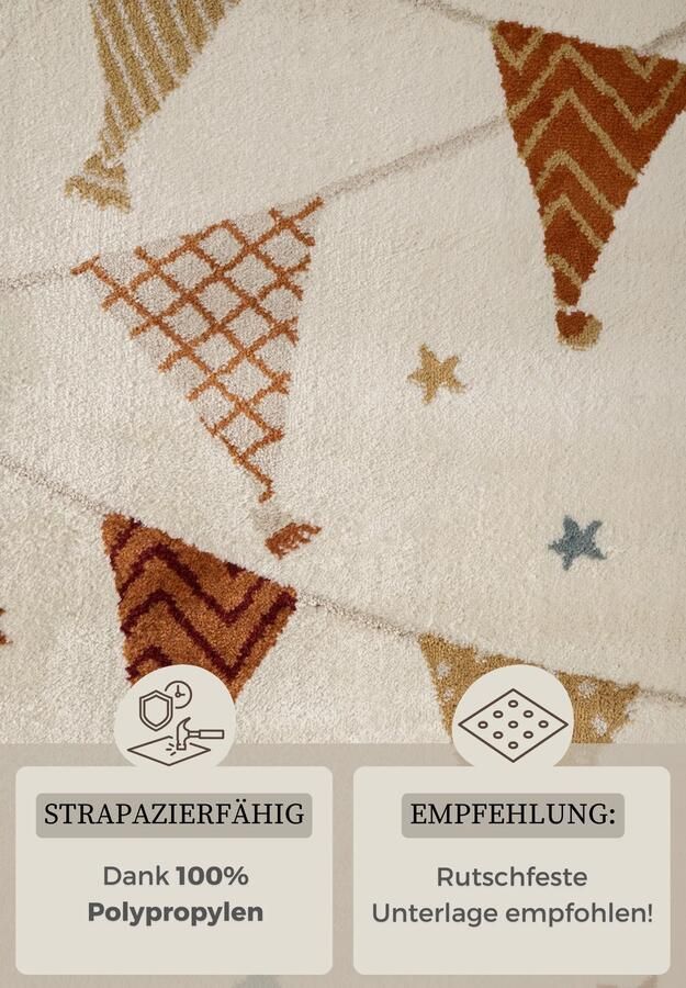 Hanse Home Adventures Kids Rug Kids Party Cream Multicolor 120x170 cm