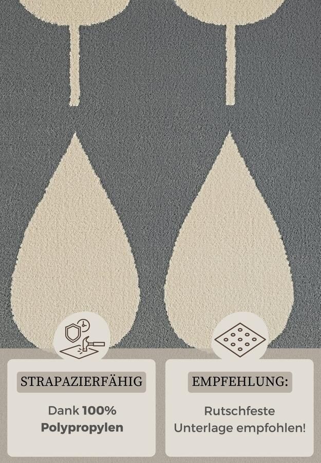 Hanse Home Adventures Kids Rug Lovely Leaves Blue Cream 120x170 cm