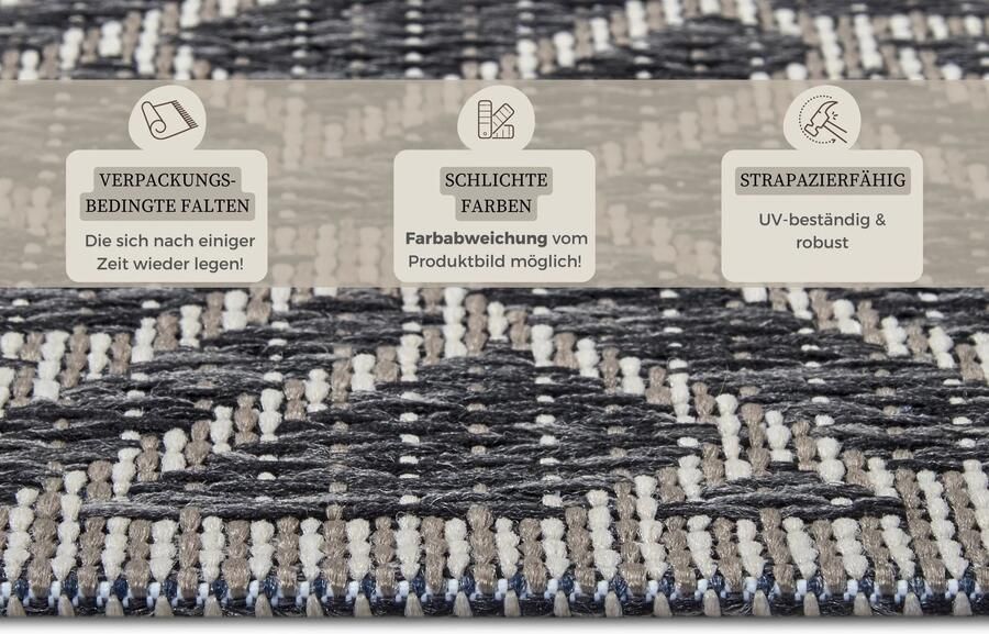 Hanse Home Clyde In- and Outdoor Carpet Eru Grey Beige 115x170 cm