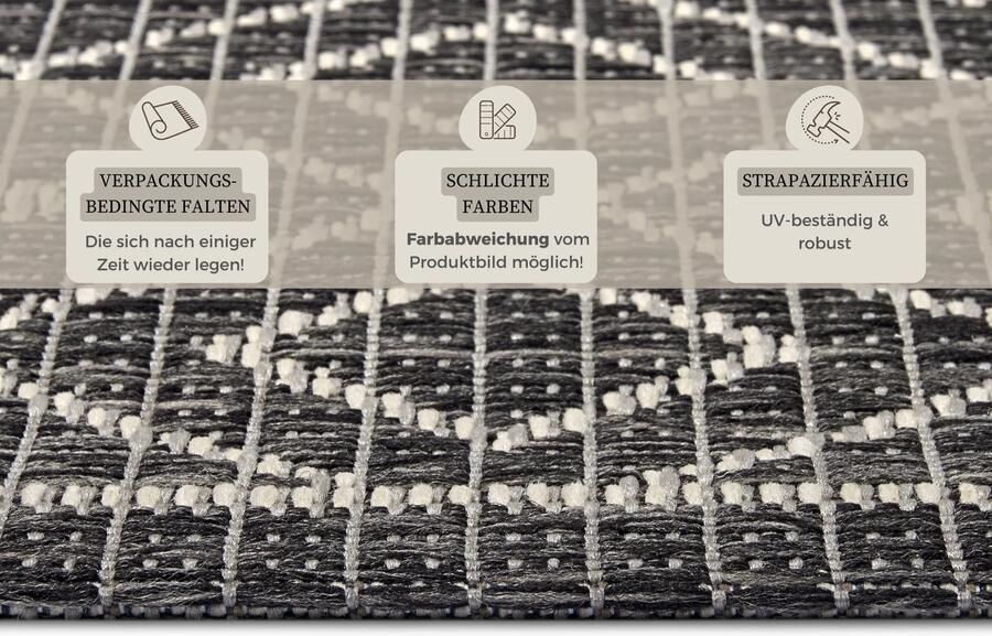 Hanse Home Clyde In- and Outdoor Carpet Lahal Grey Beige 115x170 cm