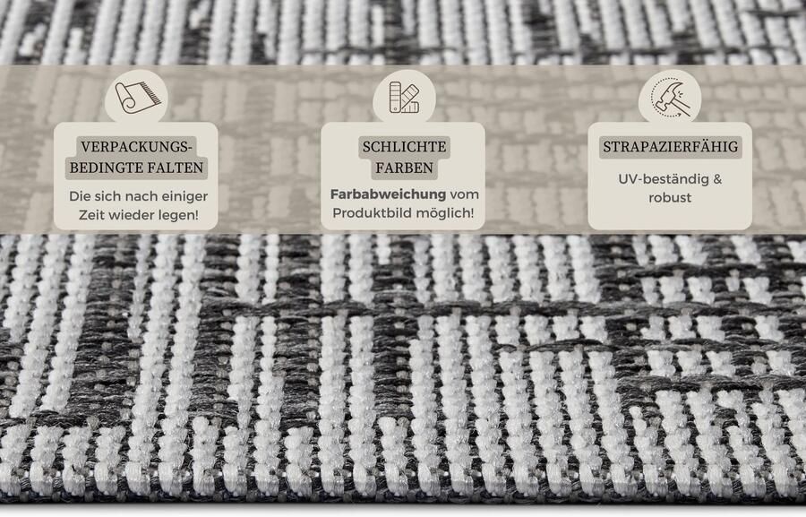 Hanse Home Clyde In- and Outdoor Carpet Telu Beige Grey 155x235 cm