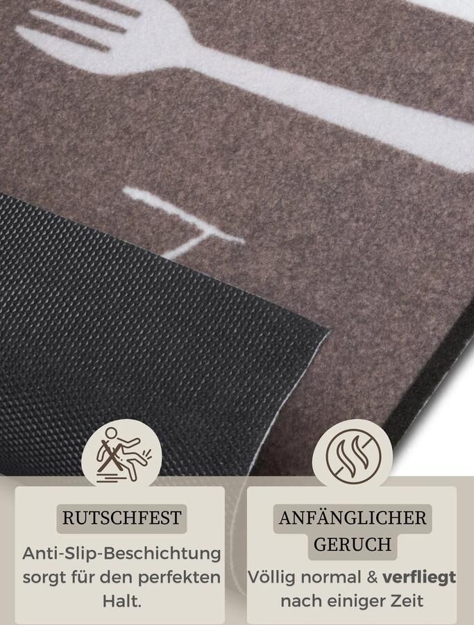 Hanse Home Cook & Clean Anti-Slip Runner Bon Appetit Cutlery 50x150 cm