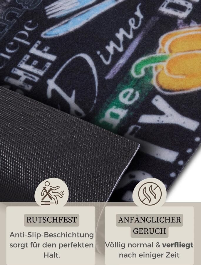 Hanse Home Cook & Clean Anti-Slip Runner Delicious Kitchen Board 50x150 cm