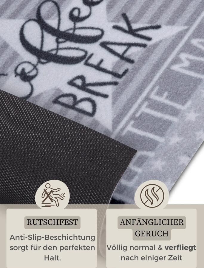 Hanse Home Cook & Clean Anti-Slip Runner Its Time For Espresso 50x150 cm