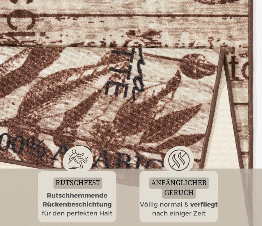 Hanse Home Design Velours Kitchen Runner Delicious Coffee 67x180 cm