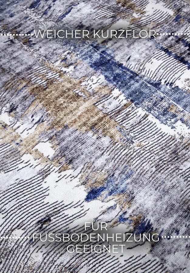 Hanse Home ELLE Decoration Imagination Shortpile Rug Malard Darkblue Beige 120x160 cm