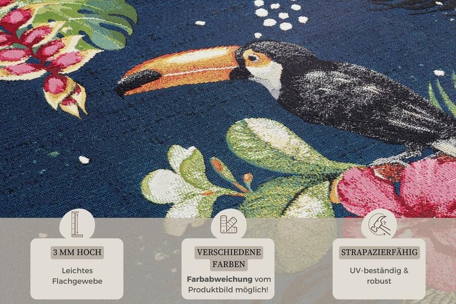 Hanse Home Flair In- und Outdoor Carpet Tropical Dream Blue Multicolored 240x340 cm