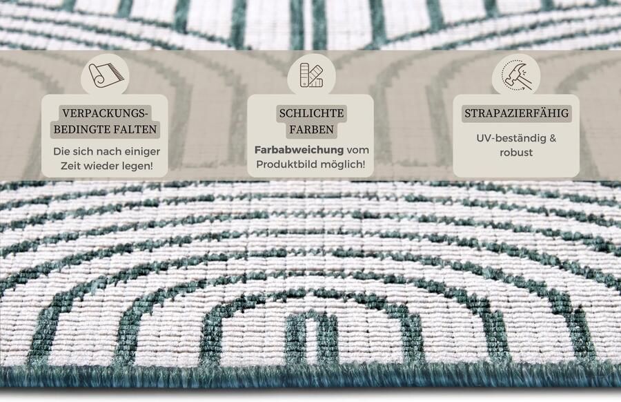 Hanse Home Flatweave In- and Outdoor reversible carpet Pangli Green 160x230 cm