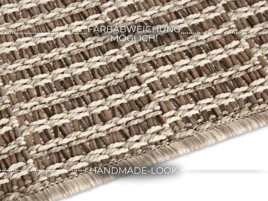 Hanse Home Flatweave In- & Outdoor carpet Dreux natural-brown in Handmade-Look 120x170 cm