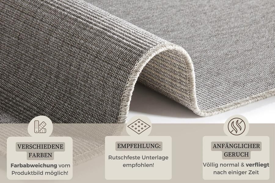 Hanse Home Flatwoven Runner for In & Outdoor Sisal-Look 80x450 cm