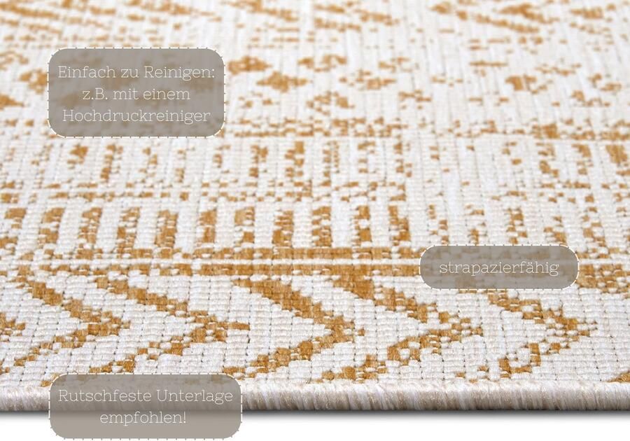 Hanse Home Northrugs In- and Outdoor reversible carpet Biri Ochre 200x290 cm