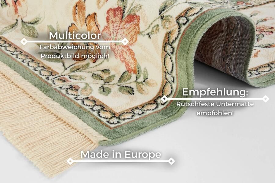 Hanse Home Oriental Velvet Carpet with Fringes Oriental Flowers 195x300 cm