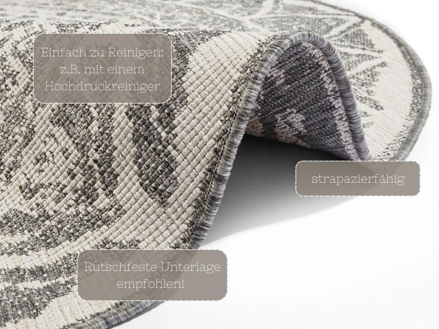 Hanse Home Reversible In-& Outdoor Flatweave Carpet Siruma Round 200 cm