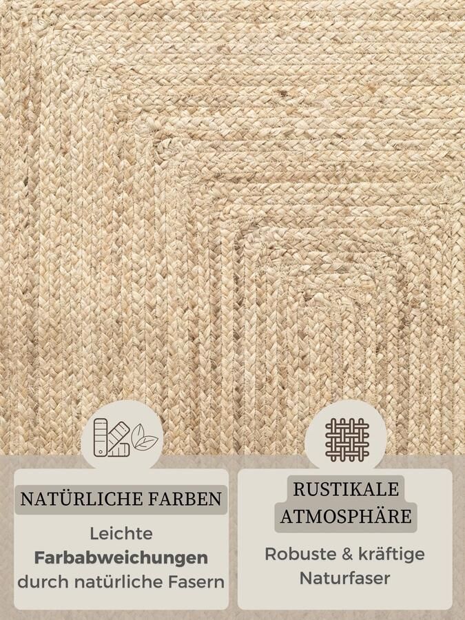 Hanse Home Sharmila Jute Rug Sharmila Natural White 200x300 cm