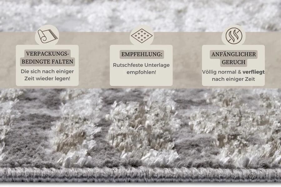 Hanse Home Shine Design Carpet Abstract Cream Grey 120x170 cm