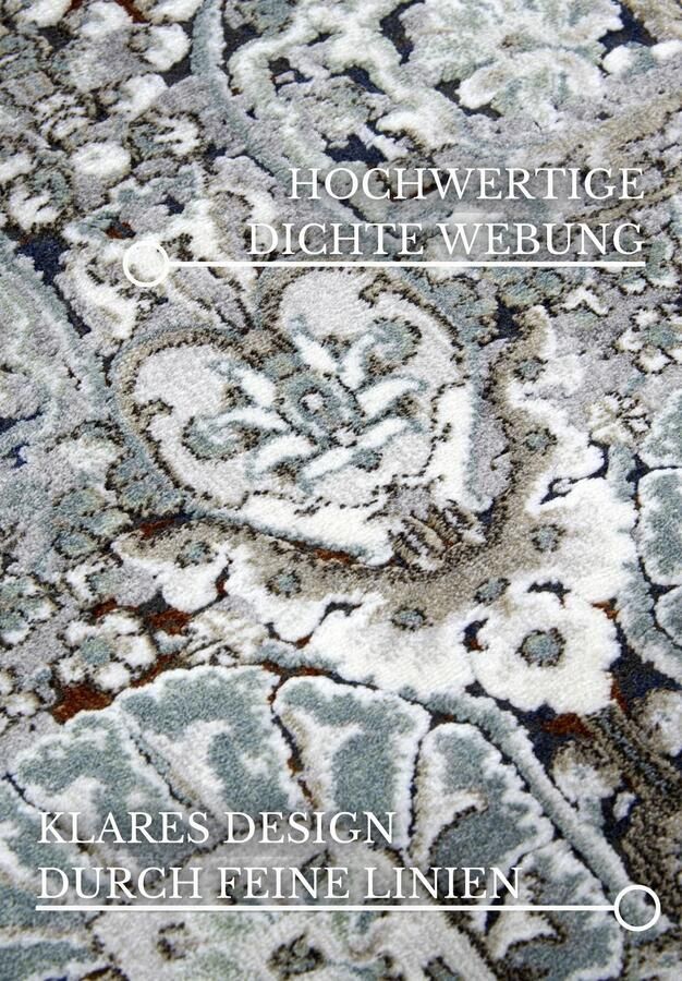 Hanse Home Villeroy & Boch 1809 Shortpile Rug Helen Light Grey Multicolor 190x280 cm