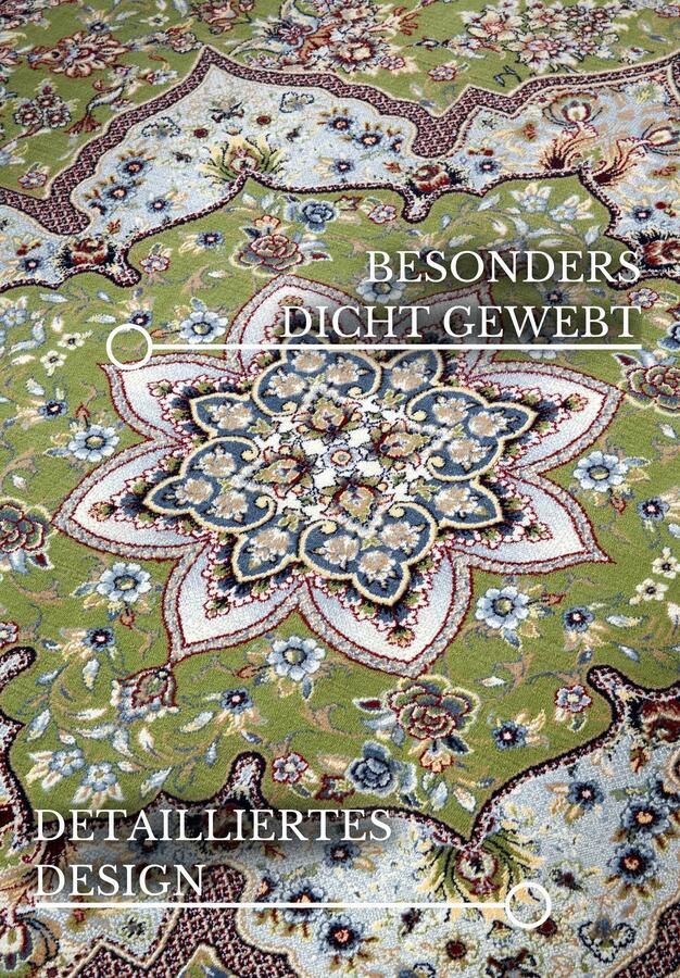 Hanse Home Villeroy & Boch 1870 Short Pile Rug Etienne Green Cream 190x285 cm