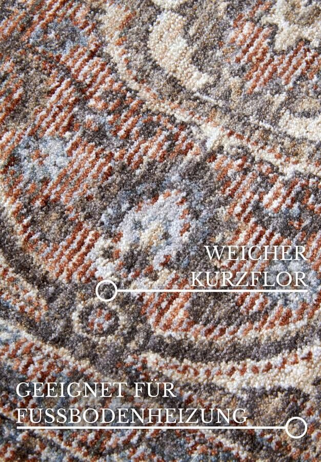 Hanse Home Villeroy & Boch 1871 Short Pile Rug Renata Red Multicolor 200x265 cm