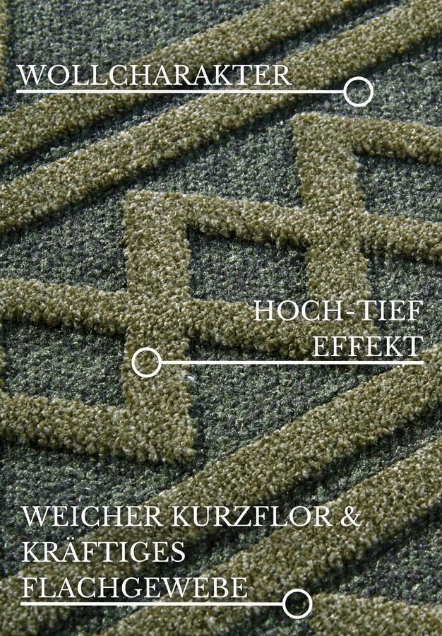Hanse Home Villeroy & Boch 1879 Short Pile Rug Catherine Jungle Green 160x230 cm
