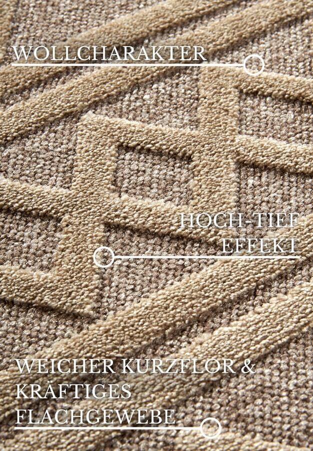 Hanse Home Villeroy & Boch 1879 Short Pile Rug Catherine Natural Grey Beige 200x290 cm