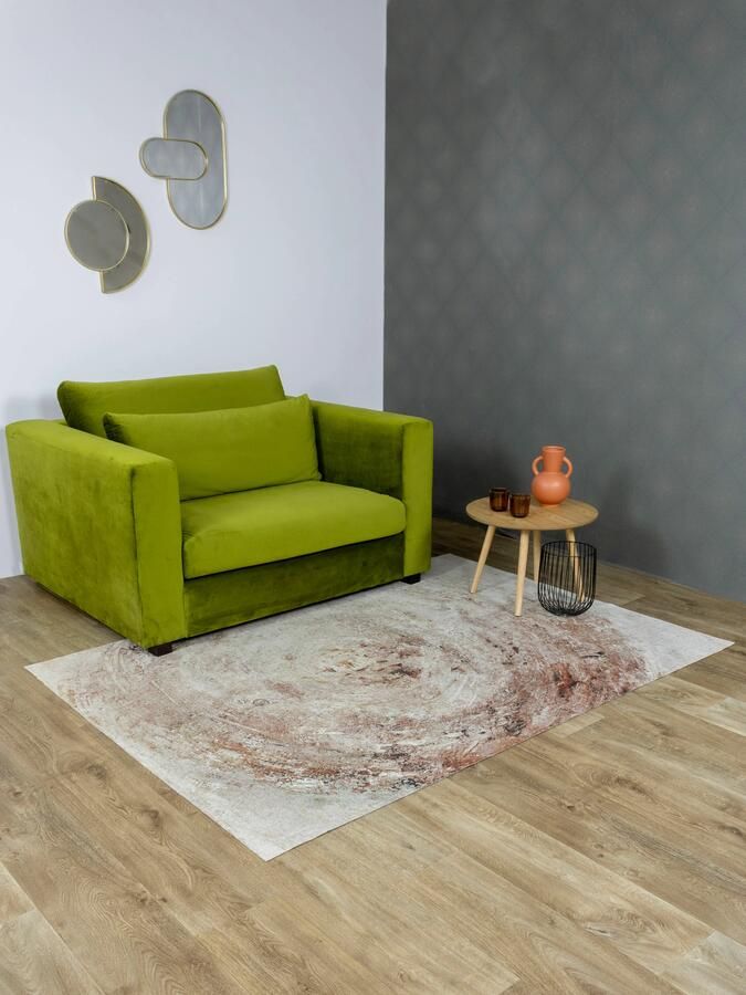 Jackie And The Fish Nautilus Jurassic Red Vloerkleed 140x200 Rechthoek Laagpolig Tapijt Modern Beige Grijs Rood