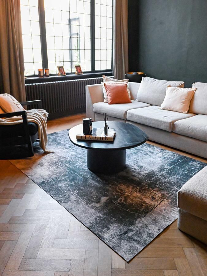 Jackie And The Fish Chaos Typhoon Grey Vloerkleed 240x340 Rechthoek Laagpolig Tapijt Modern Beige Grijs Zwart