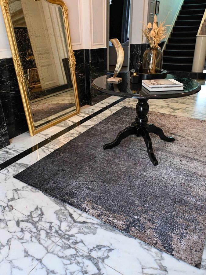 Jackie And The Fish Concours Nazer Grey Vloerkleed 200x295 Rechthoek Laagpolig Tapijt Modern Beige Grijs Taupe