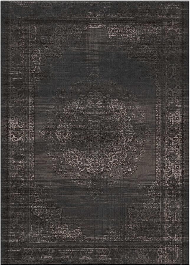 Jackie And The Fish Khayyam Told Me Nero Gondola Vloerkleed 170x240 Rechthoek Laagpolig Oosters Vintage Tapijt Klassiek Beige Taupe Zwart