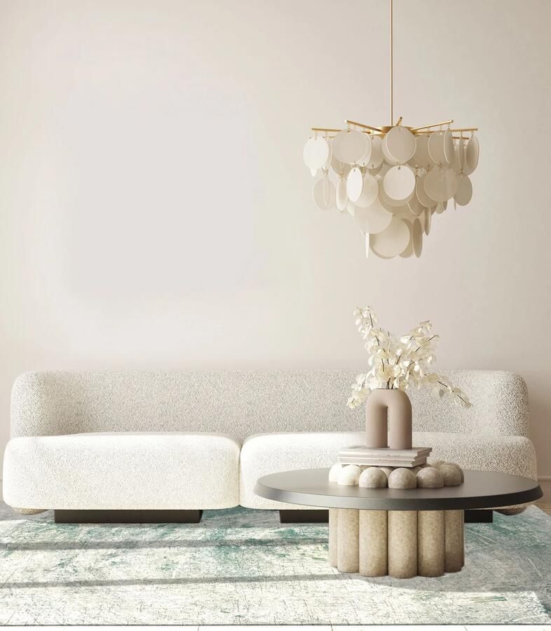 Jackie And The Fish Nautilus Lichen Fossil Vloerkleed 170x240 Rechthoek Laagpolig Tapijt Modern Beige Grijs Groen