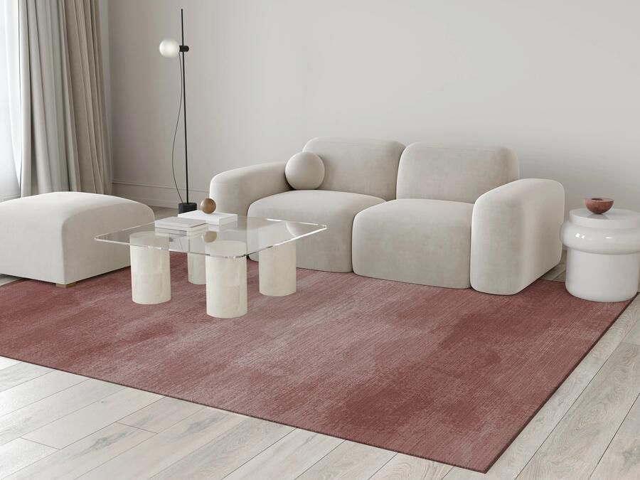 Jackie And The Fish Waves Coxyde Dust Vloerkleed 170x240 Rechthoek Laagpolig Tapijt Modern Roze Wit