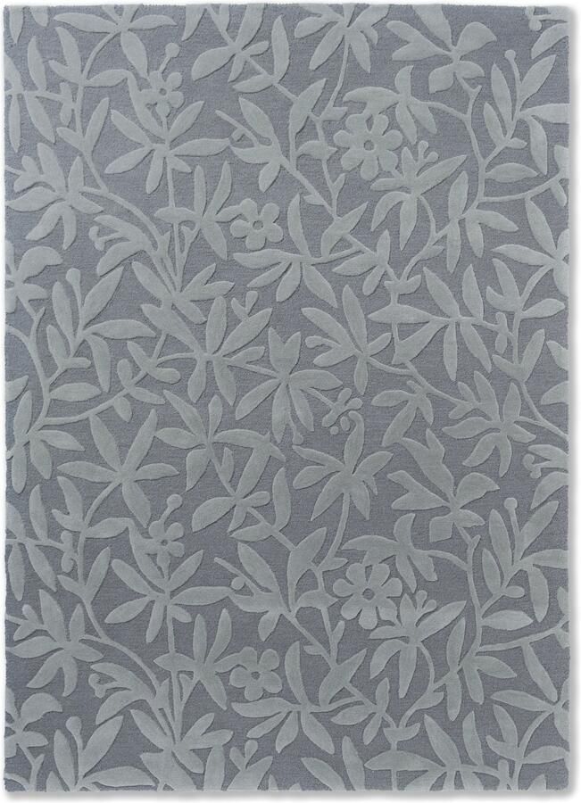 Laura Ashley Cleavers Seaspray 80908 Vloerkleed 250 x 350 cm Blue Rectangular Round Wool Dining room Living room Floral Modern