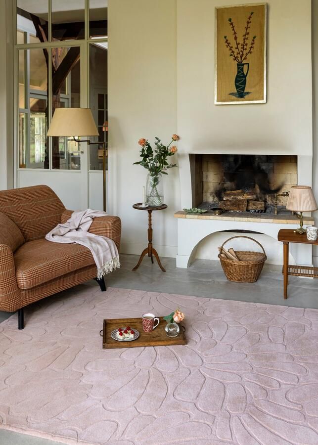 Laura Ashley Coleby Petals Chalk Pink 078802 Vloerkleed 200 x 280 cm Pink Rectangular Wool Bedroom Living room Dining room Floral Modern - Foto 2