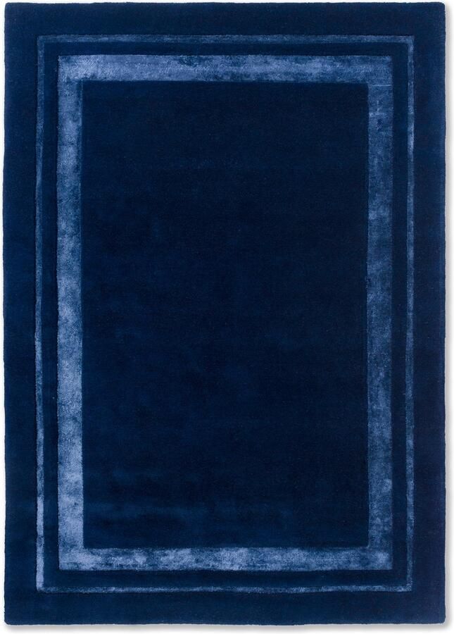 Laura Ashley Redbrook Midnight 81808 Vloerkleed 140 x 200 cm Blue Rectangular Round Wool Dining room Living room Plain Modern